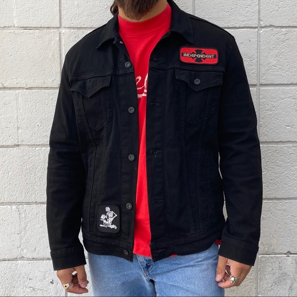 Black Punk Levis Denim Jacket With 